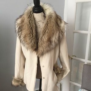 Faux Fur Shearling Cream Coat